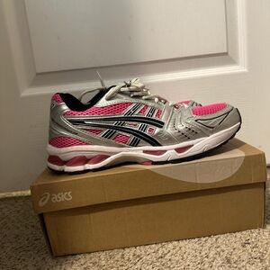 ASICS Women's Pink and Silver Running Shoes